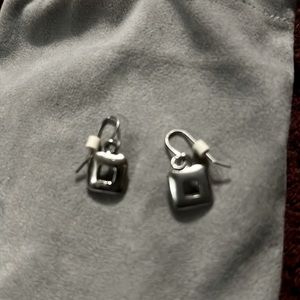 Silver square earrings